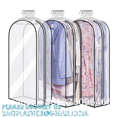 Clear Plastic Garment Bags Hanging Clothes Bags Dress Bag For Gowns Long With Zipper For Closet