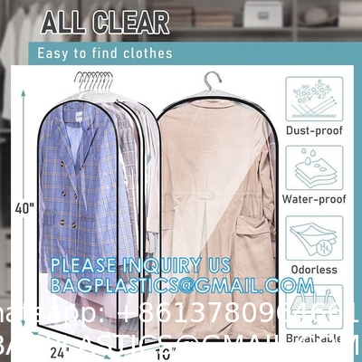 Clear Plastic Garment Bags Hanging Clothes Bags Dress Bag For Gowns Long With Zipper For Closet