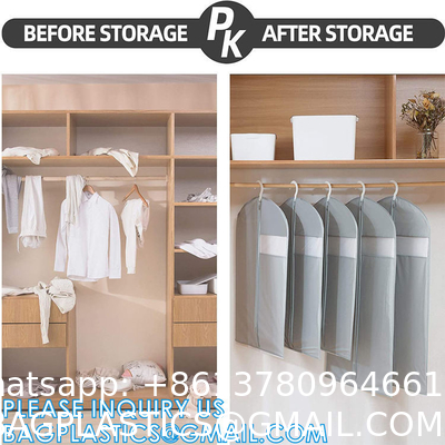 Clear Plastic Garment Bags Hanging Clothes Bags Dress Bag For Gowns Long With Zipper For Closet