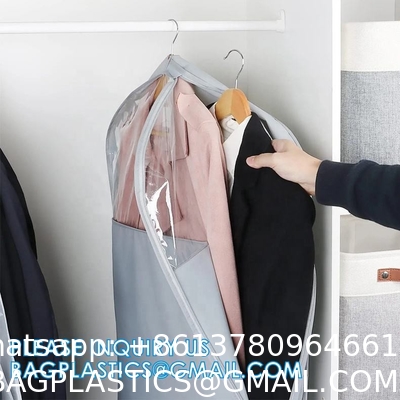 Clear Zippered Hanging Garment Covers Bags Suit Protector Cover Dress Bags Storage Bags For Clothes