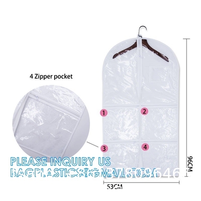 Clear Zippered Hanging Garment Covers Bags Suit Protector Cover Dress Bags Storage Bags For Clothes