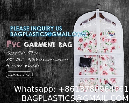 Clear Zippered Hanging Garment Covers Bags Suit Protector Cover Dress Bags Storage Bags For Clothes
