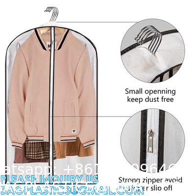 Clear Zippered Hanging Garment Covers Bags Suit Protector Cover Dress Bags Storage Bags For Clothes