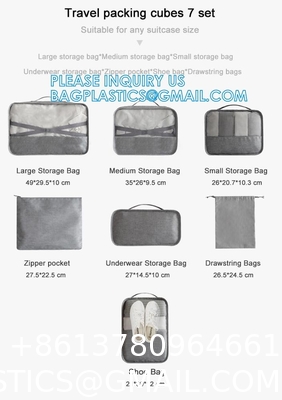 Packing Cubes Travel Luggage Organizers With Laundry Bag,Shoe Bag And Toitetrybag, Luggage For Carry On Suit
