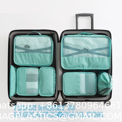 Packing Cubes Travel Luggage Organizers With Laundry Bag,Shoe Bag And Toitetrybag, Luggage For Carry On Suit