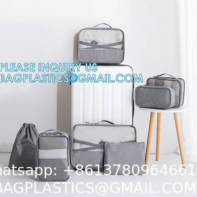 Packing Cubes Travel Luggage Organizers With Laundry Bag,Shoe Bag And Toitetrybag, Luggage For Carry On Suit