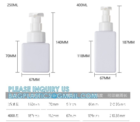 Shampoo Bottle Conditioner Foaming Bottles Shampoo Pump Bottle Foam Spray Shower Gel Personal Care Packaging