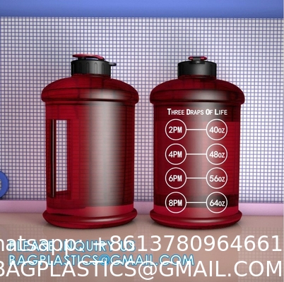 Gallon Water Bottle With Time Marker BPA Free, Motivational Large Water Jug Leak Proof Huge Water Container