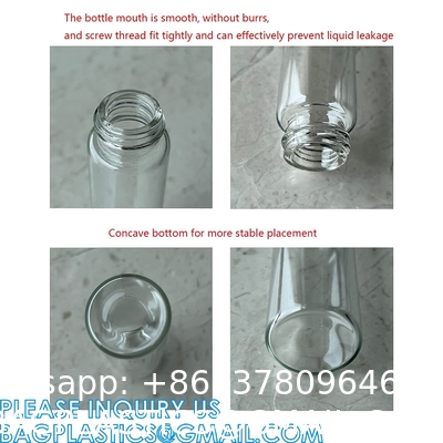 Plastic Glass Test Tubes with Cork Stoppers, Liquid Sample Vial, Leak-Proof, Jars Tube Containers With Wood Lid