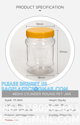 Plastic Square Grip Storage Jar, Candy Buffet Containers, Food Jar, Cosmetic Jar, Spice jar, juice sauce bottle
