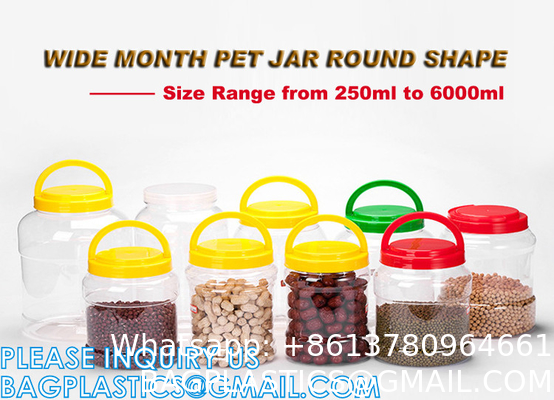 Plastic Square Grip Storage Jar, Candy Buffet Containers, Food Jar, Cosmetic Jar, Spice jar, juice sauce bottle