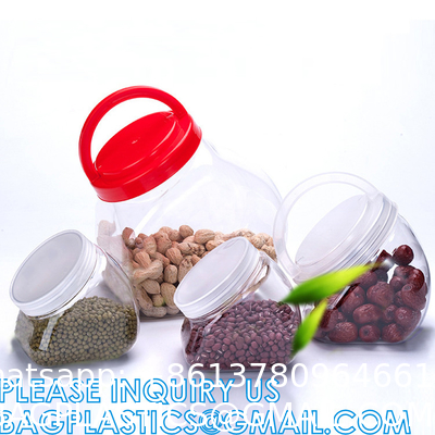 Plastic Square Grip Storage Jar, Candy Buffet Containers, Food Jar, Cosmetic Jar, Spice jar, juice sauce bottle