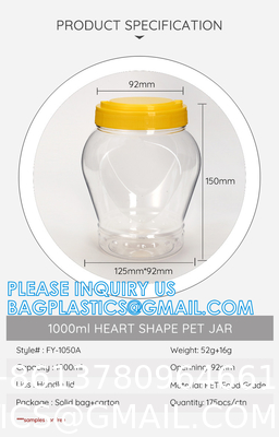 Plastic Square Grip Storage Jar, Candy Buffet Containers, Food Jar, Cosmetic Jar, Spice jar, juice sauce bottle