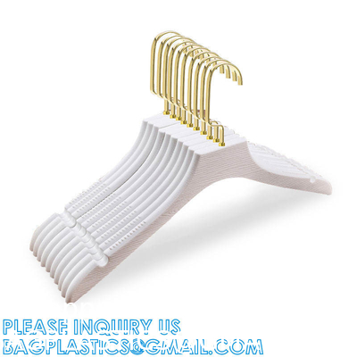 Boutique Plastic Hanger OEM Brand Fashion Adult Coat Garment Display Plastic Gold Hangers