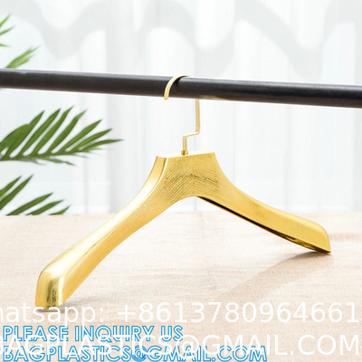 Boutique Plastic Hanger OEM Brand Fashion Adult Coat Garment Display Plastic Gold Hangers