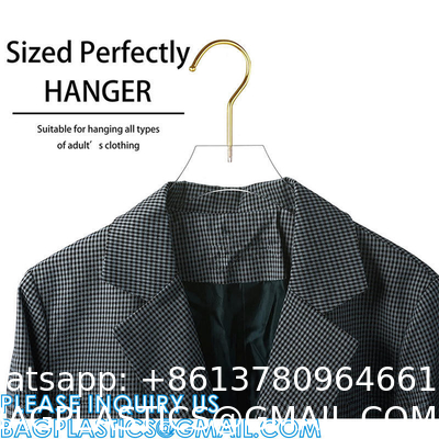 Boutique Plastic Hanger OEM Brand Fashion Adult Coat Garment Display Plastic Gold Hangers