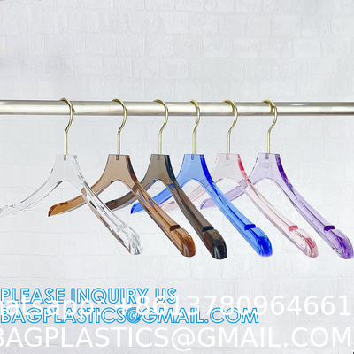Boutique Plastic Hanger OEM Brand Fashion Adult Coat Garment Display Plastic Gold Hangers