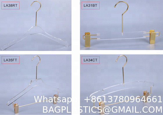Boutique Plastic Hanger OEM Brand Fashion Adult Coat Garment Display Plastic Gold Hangers