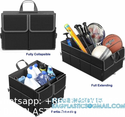 Trunk Organizer Foldable Car Storage Boxes Car Storage Bag, Organizer Multi-Compartment Collapsible Trunk storage