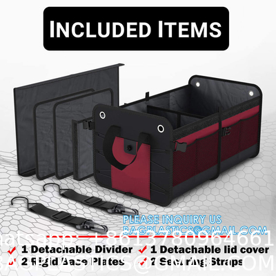 Trunk Organizer Foldable Car Storage Boxes Car Storage Bag, Organizer Multi-Compartment Collapsible Trunk storage