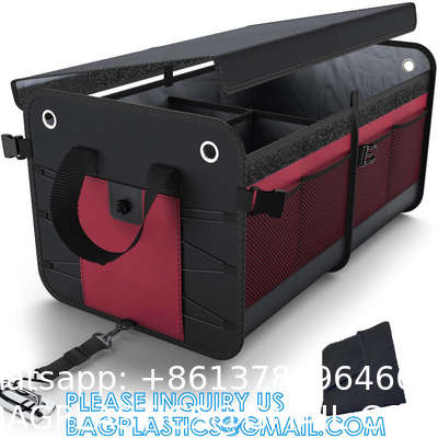 Trunk Organizer Foldable Car Storage Boxes Car Storage Bag, Organizer Multi-Compartment Collapsible Trunk storage