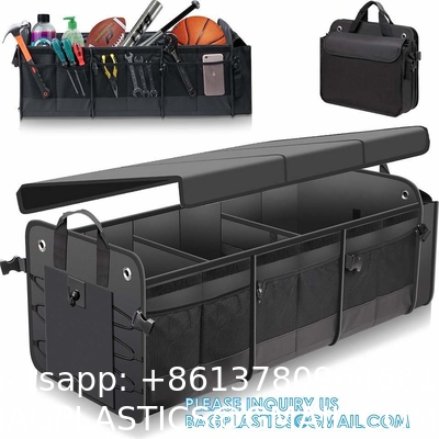 Trunk Organizer Foldable Car Storage Boxes Car Storage Bag, Organizer Multi-Compartment Collapsible Trunk storage