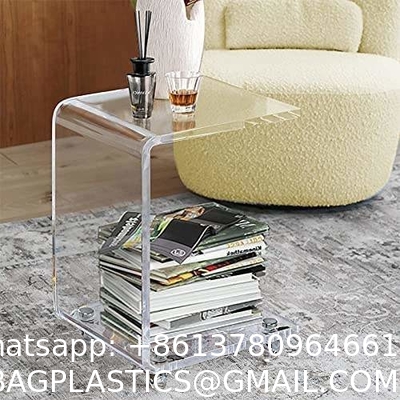 Acrylic Nightstand, End Table, Side Table With Wheels Casters, clear furniture crafts acrylic Bookcase Bookshelf