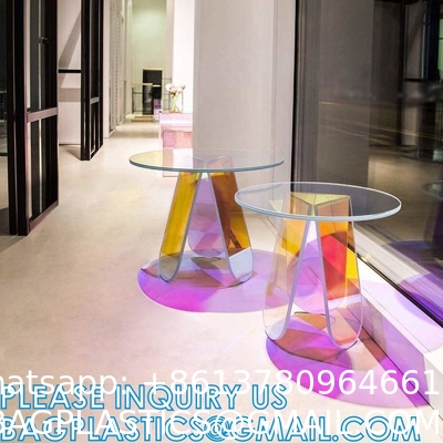 Acrylic Nightstand, End Table, Side Table With Wheels Casters, clear furniture crafts acrylic Bookcase Bookshelf