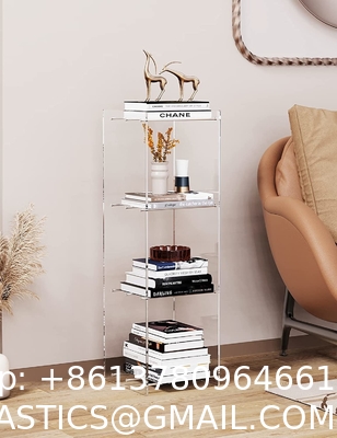 Acrylic Nightstand, End Table, Side Table With Wheels Casters, clear furniture crafts acrylic Bookcase Bookshelf