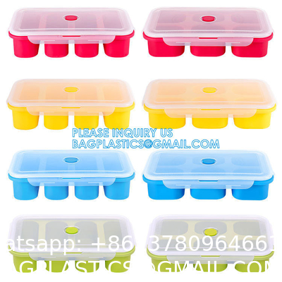 Silicone Ice Cube Molds With Removable Lids Reusable And BPA Free For Whiskey, Cocktail, Stackable Flexible Safe Ice