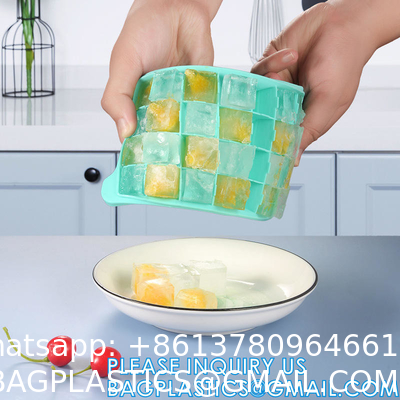 Silicone Ice Cube Molds With Removable Lids Reusable And BPA Free For Whiskey, Cocktail, Stackable Flexible Safe Ice