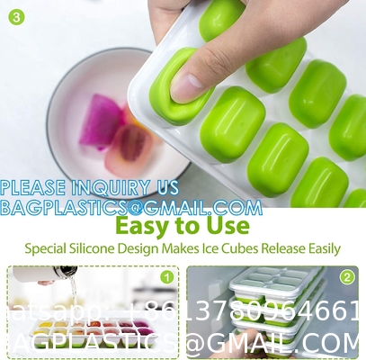 Silicone Ice Cube Molds With Removable Lids Reusable And BPA Free For Whiskey, Cocktail, Stackable Flexible Safe Ice