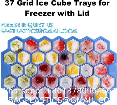 Silicone Ice Cube Molds With Removable Lids Reusable And BPA Free For Whiskey, Cocktail, Stackable Flexible Safe Ice