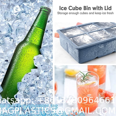 Silicone Ice Cube Molds With Removable Lids Reusable And BPA Free For Whiskey, Cocktail, Stackable Flexible Safe Ice