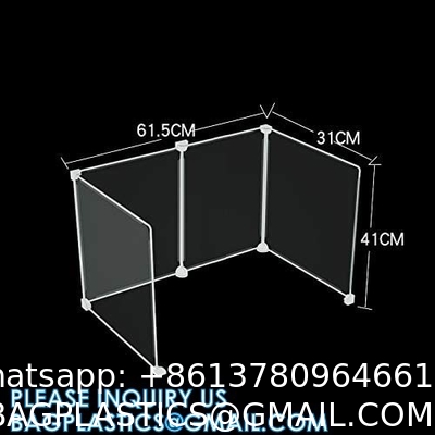 Portable Acrylic Sneeze Guard Shield Divider Perspex Screens Barrier Plastic Shield Counter, Social Distancing