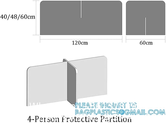 Portable Acrylic Sneeze Guard Shield Divider Perspex Screens Barrier Plastic Shield Counter, Social Distancing
