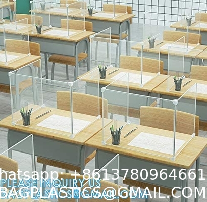 Portable Acrylic Sneeze Guard Shield Divider Perspex Screens Barrier Plastic Shield Counter, Social Distancing