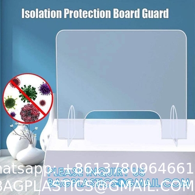 Portable Acrylic Sneeze Guard Shield Divider Perspex Screens Barrier Plastic Shield Counter, Social Distancing