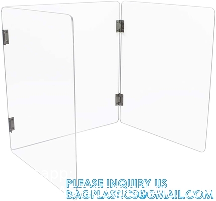 Portable Acrylic Sneeze Guard Shield Divider Perspex Screens Barrier Plastic Shield Counter, Social Distancing