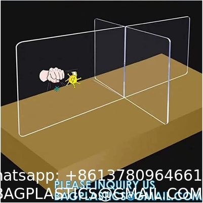 Portable Acrylic Sneeze Guard Shield Divider Perspex Screens Barrier Plastic Shield Counter, Social Distancing