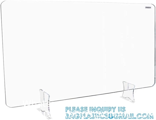 Portable Acrylic Sneeze Guard Shield Divider Perspex Screens Barrier Plastic Shield Counter, Social Distancing