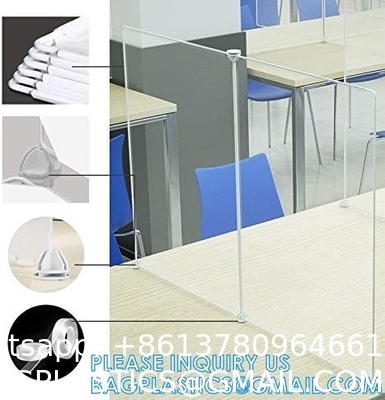 Portable Acrylic Sneeze Guard Shield Divider Perspex Screens Barrier Plastic Shield Counter, Social Distancing