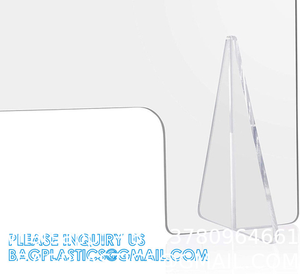 Portable Acrylic Sneeze Guard Shield Divider Perspex Screens Barrier Plastic Shield Counter, Social Distancing