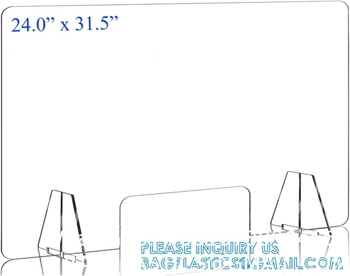 Portable Acrylic Sneeze Guard Shield Divider Perspex Screens Barrier Plastic Shield Counter, Social Distancing