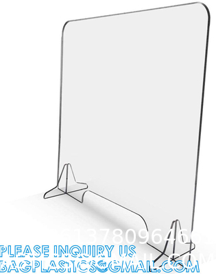 Portable Acrylic Sneeze Guard Shield Divider Perspex Screens Barrier Plastic Shield Counter, Social Distancing
