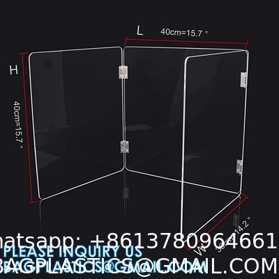 Portable Acrylic Sneeze Guard Shield Divider Perspex Screens Barrier Plastic Shield Counter, Social Distancing