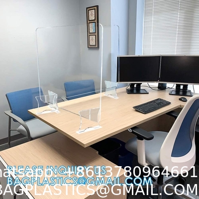 Portable Acrylic Sneeze Guard Shield Divider Perspex Screens Barrier Plastic Shield Counter, Social Distancing