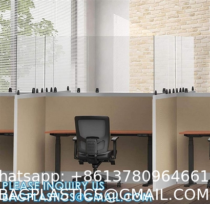 Portable Acrylic Sneeze Guard Shield Divider Perspex Screens Barrier Plastic Shield Counter, Social Distancing