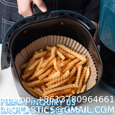 Air Fryer Disposable Paper Liner Reusable Air Fryer Liners, Round Air Fryer Parchment Paper, Non-Stick Food Grade