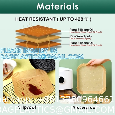 Air Fryer Disposable Paper Liner Reusable Air Fryer Liners, Round Air Fryer Parchment Paper, Non-Stick Food Grade
